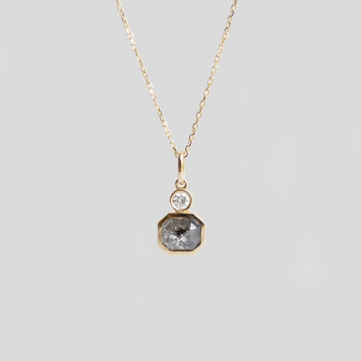Moissanite 2.55 CT Emerald & Round Diamond Necklace