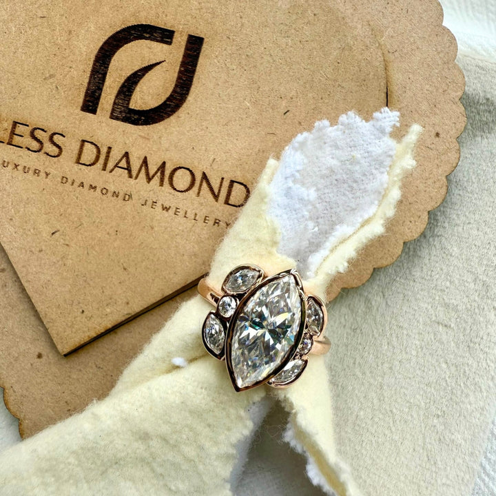 Exquisite Marquise Cut Simulated Diamond Ring