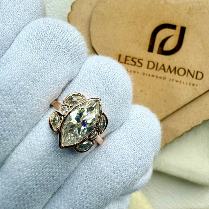 Exquisite Marquise Cut Simulated Diamond Ring