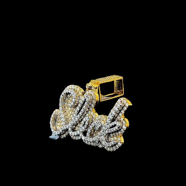 Sleck Statement Bling Moissanite Animal Pendant in 925 Sterling Silver Left Side View